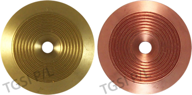 brass and copper screw in tactile stud